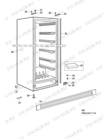 Взрыв-схема холодильника Aeg Electrolux A75298-SK1 - Схема узла C10 Cabinet